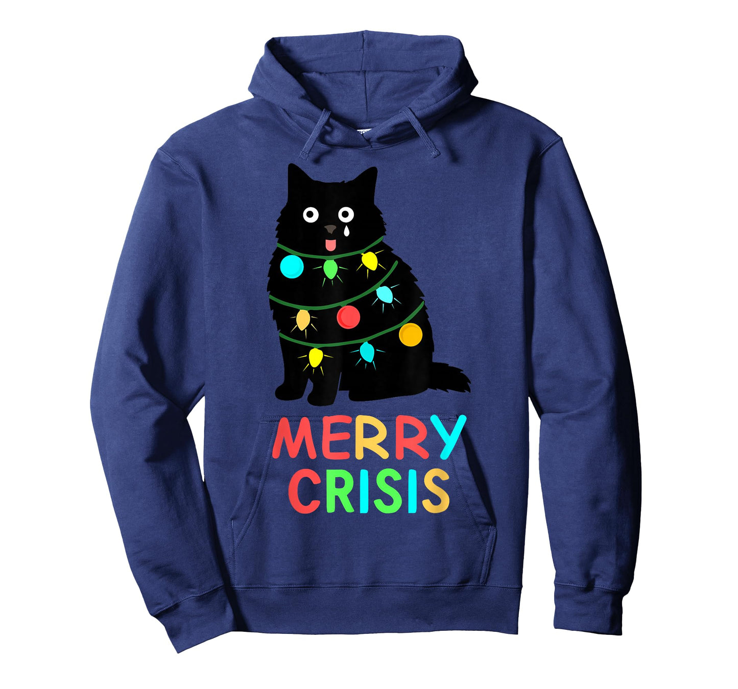 Cute Merry Crisis Cat Funny Ugly Christmas Holiday T-Shirt