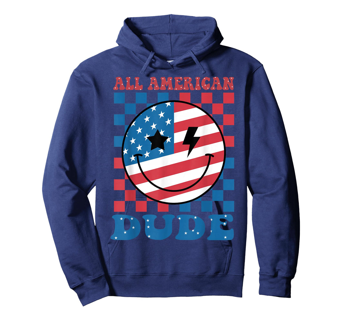 All American Dude Funny 4th July Boy Men USA Flag Patriotic T-Shirt
