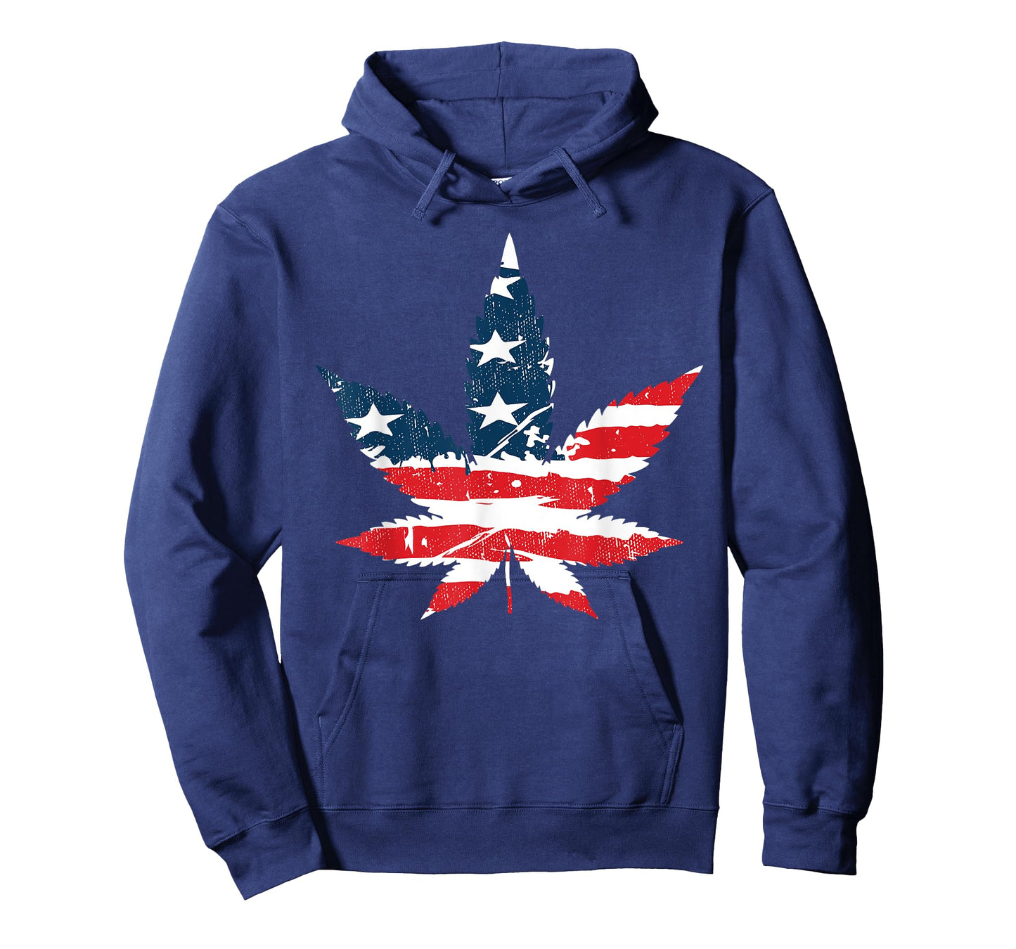 American Marijuana Weed Leaf US Flag 4th of July T-Shirt for Women Men