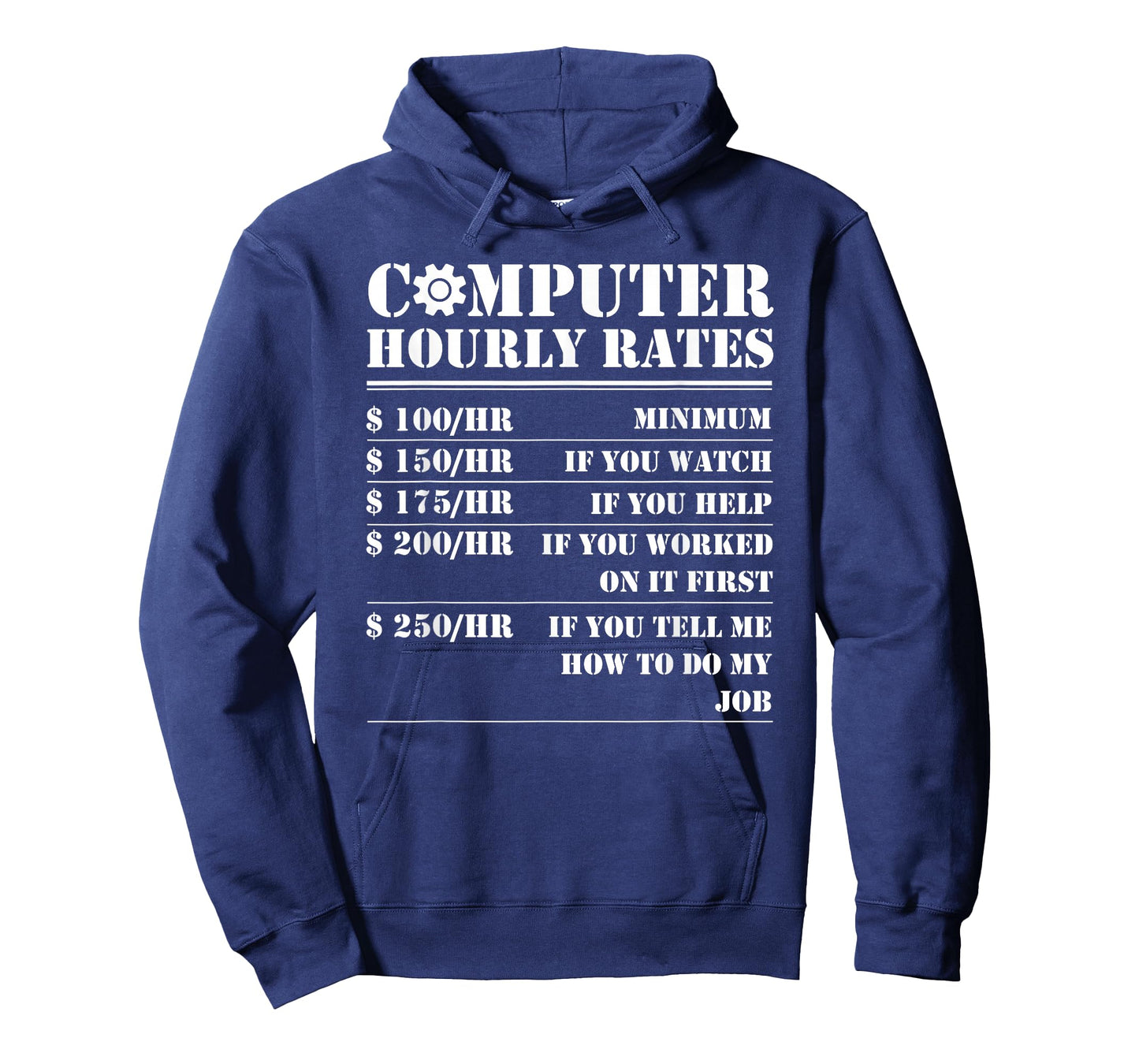Computer Repair Hourly Rate Funny Tech Support Labor Gifts T-Shirt