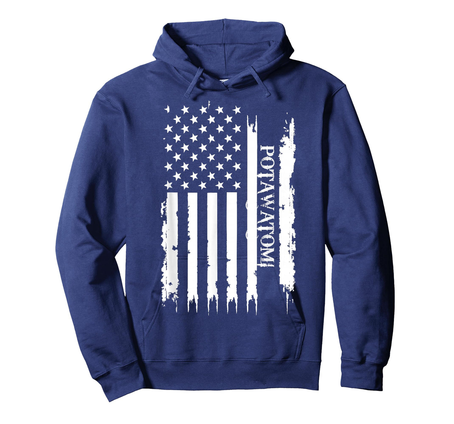 Potawatomi United States Distressed w US Flag T-Shirt