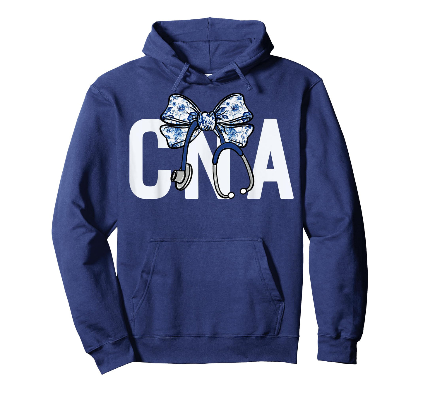 CNA Coquette Bow Nurse Stethoscope Nursing Floral Blue Women T-Shirt