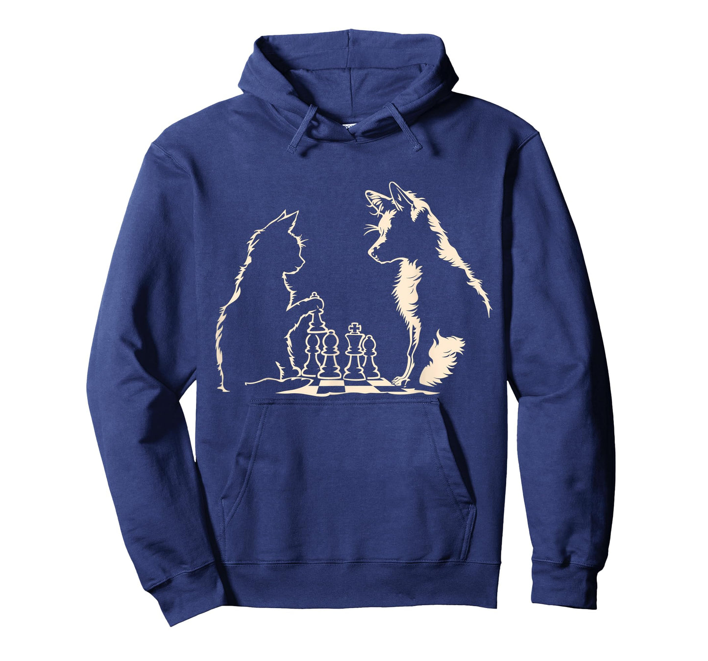 Funny Chess Player Dog Cat Playing Chess Board T-Shirt for Men Women Kids