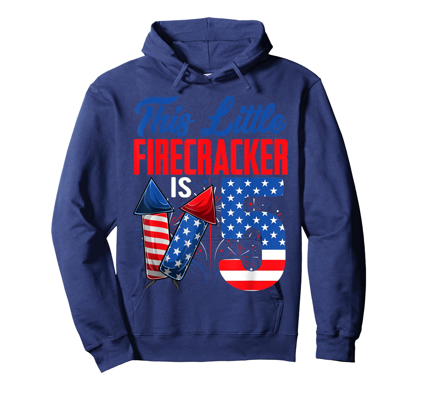 This Little Firecracker Is 5 Years Old Birthday 4th Of July T-Shirt