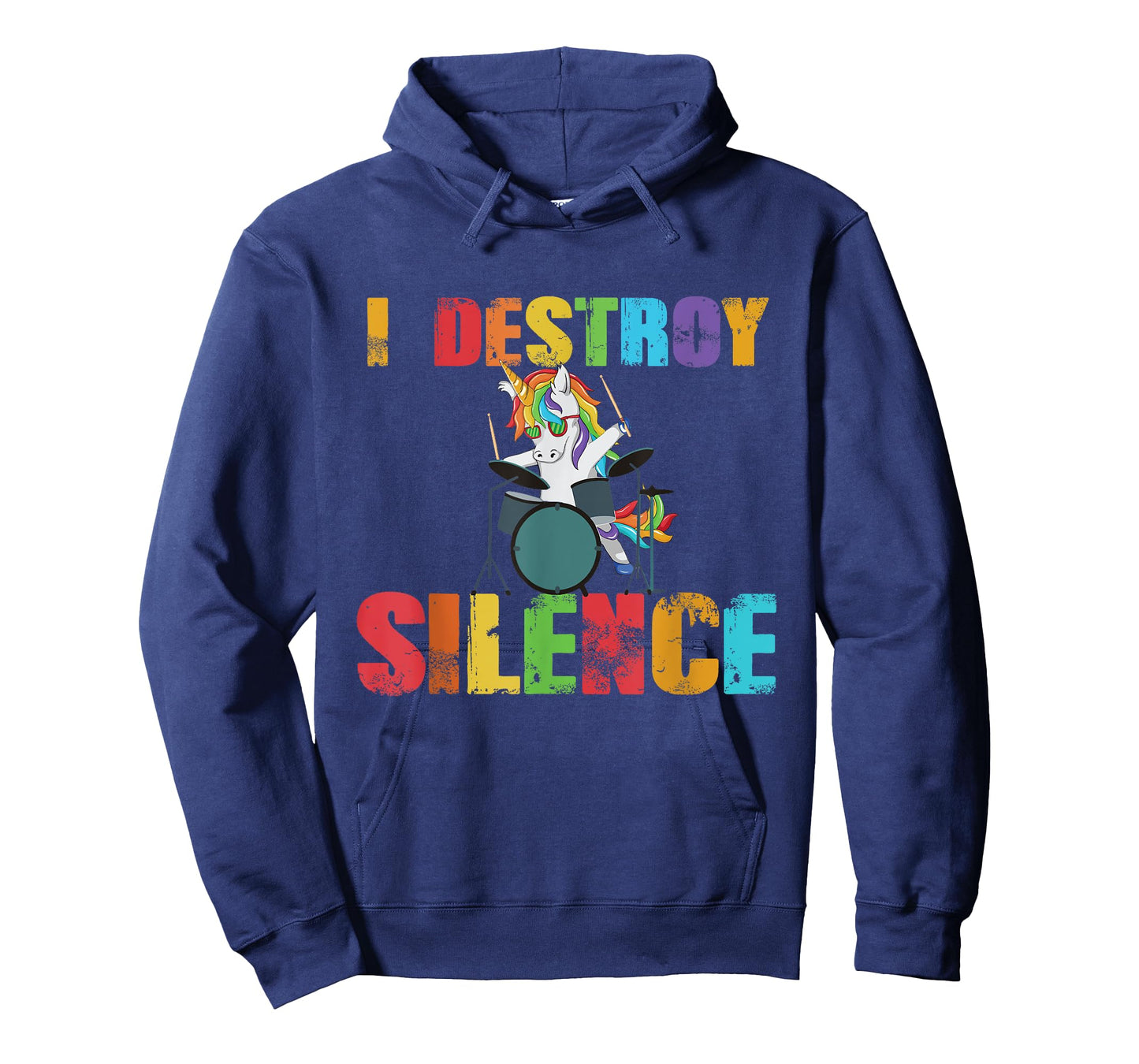 I Destroy Silence - Funny Unicorn Drummer - Drum Kit Gift T-Shirt