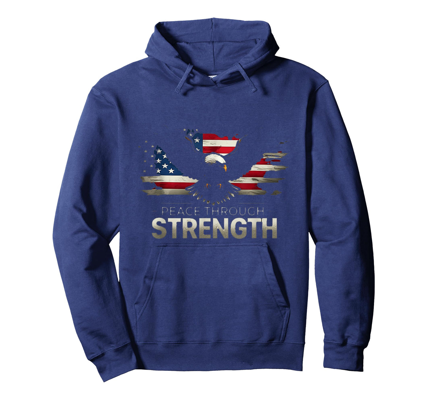 Peace Through Strength Distressed Flag USA Graphic T-Shirt