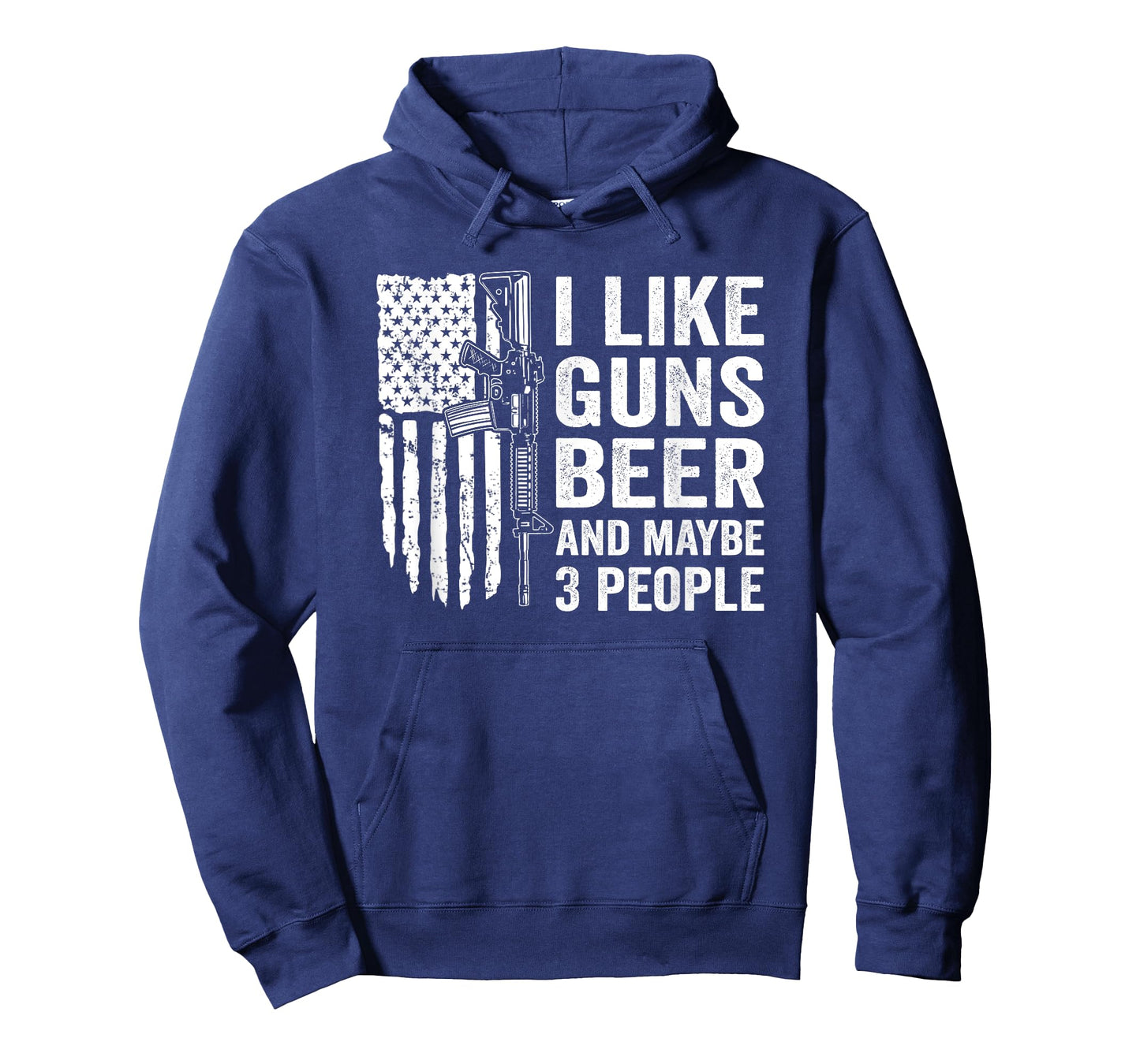 I Like Guns Beer & Maybe 3 People - Funny Drinking Gun Joke T-Shirt