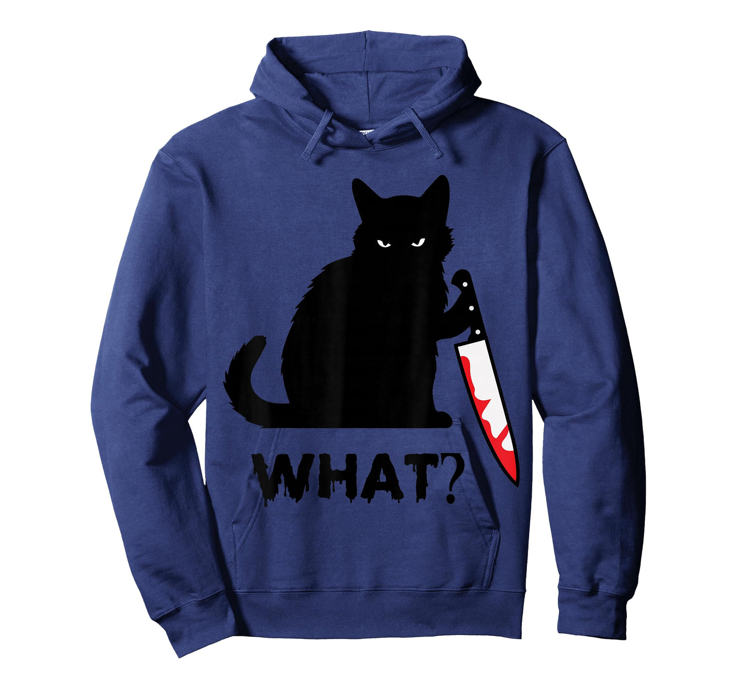 What? Funny Black Cat with Knife Black Cat Gifts Men Women T-Shirt