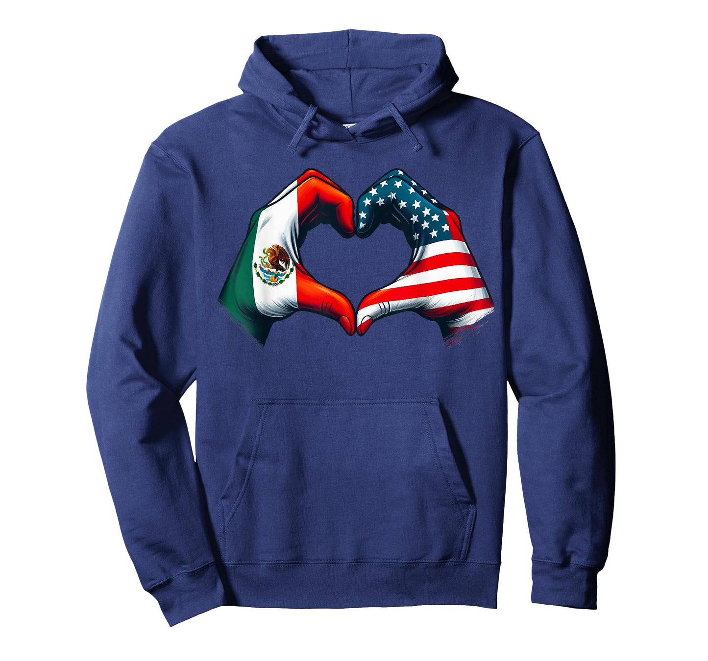 Vintage Mexican American Flag Heart Hands Love Mexico USA T-Shirt