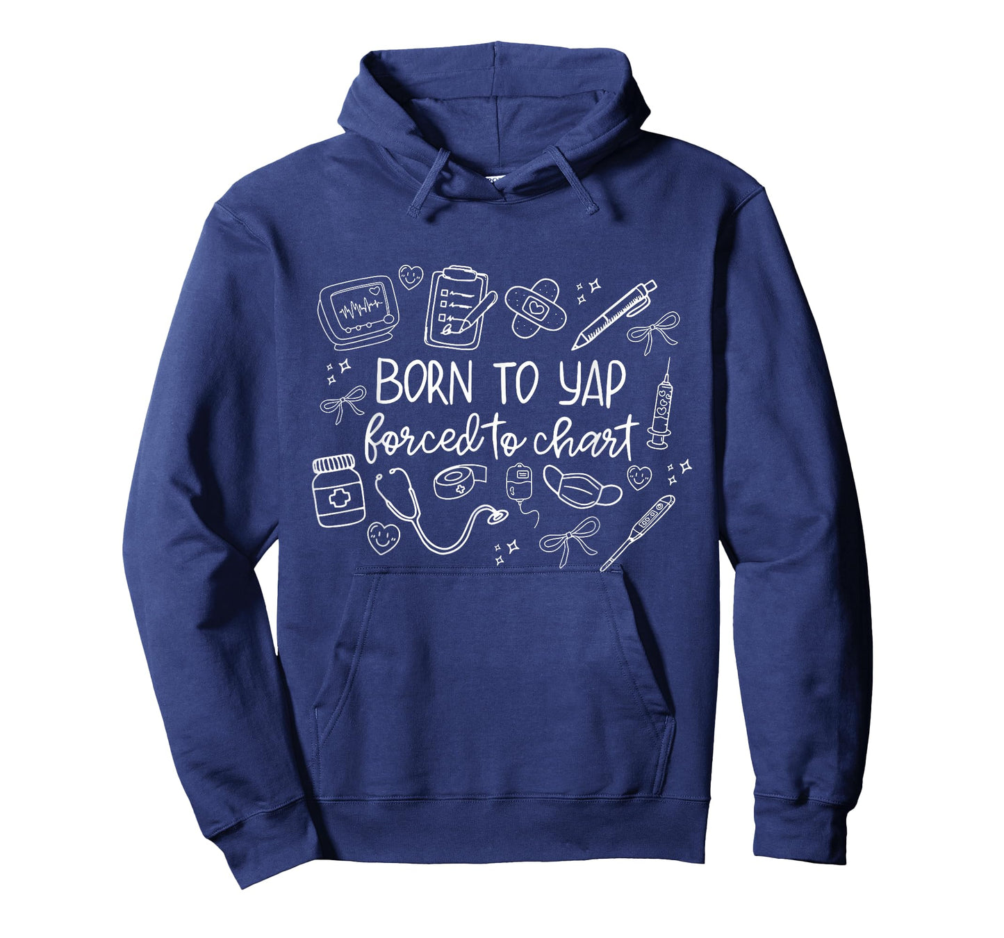 Coquette Nurse Born to Yap Forced to Chart Floral Nurse T-Shirt