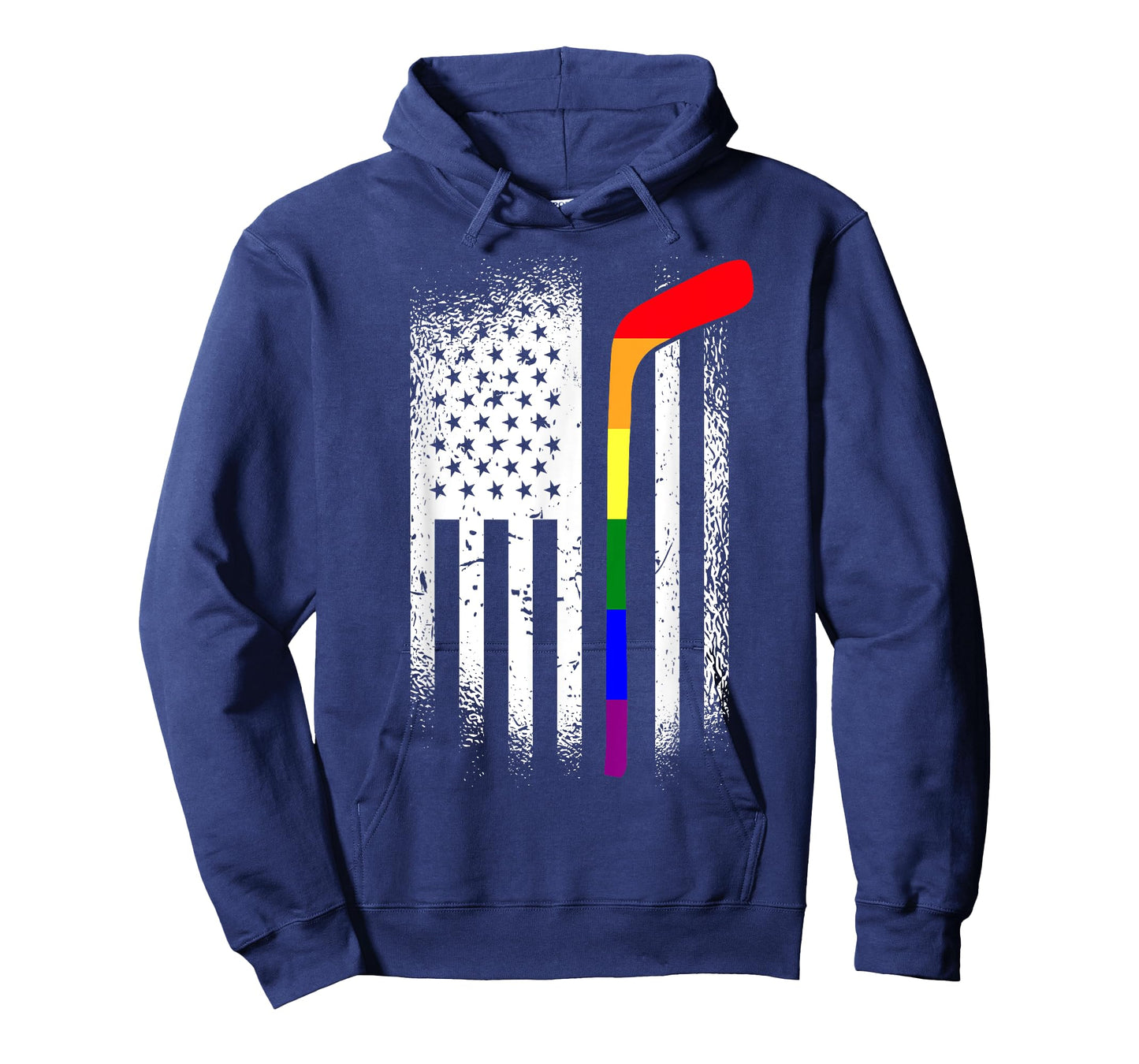 American Flag Hockey LGBT-Q Rainbow Gay Pride Ally T-Shirt