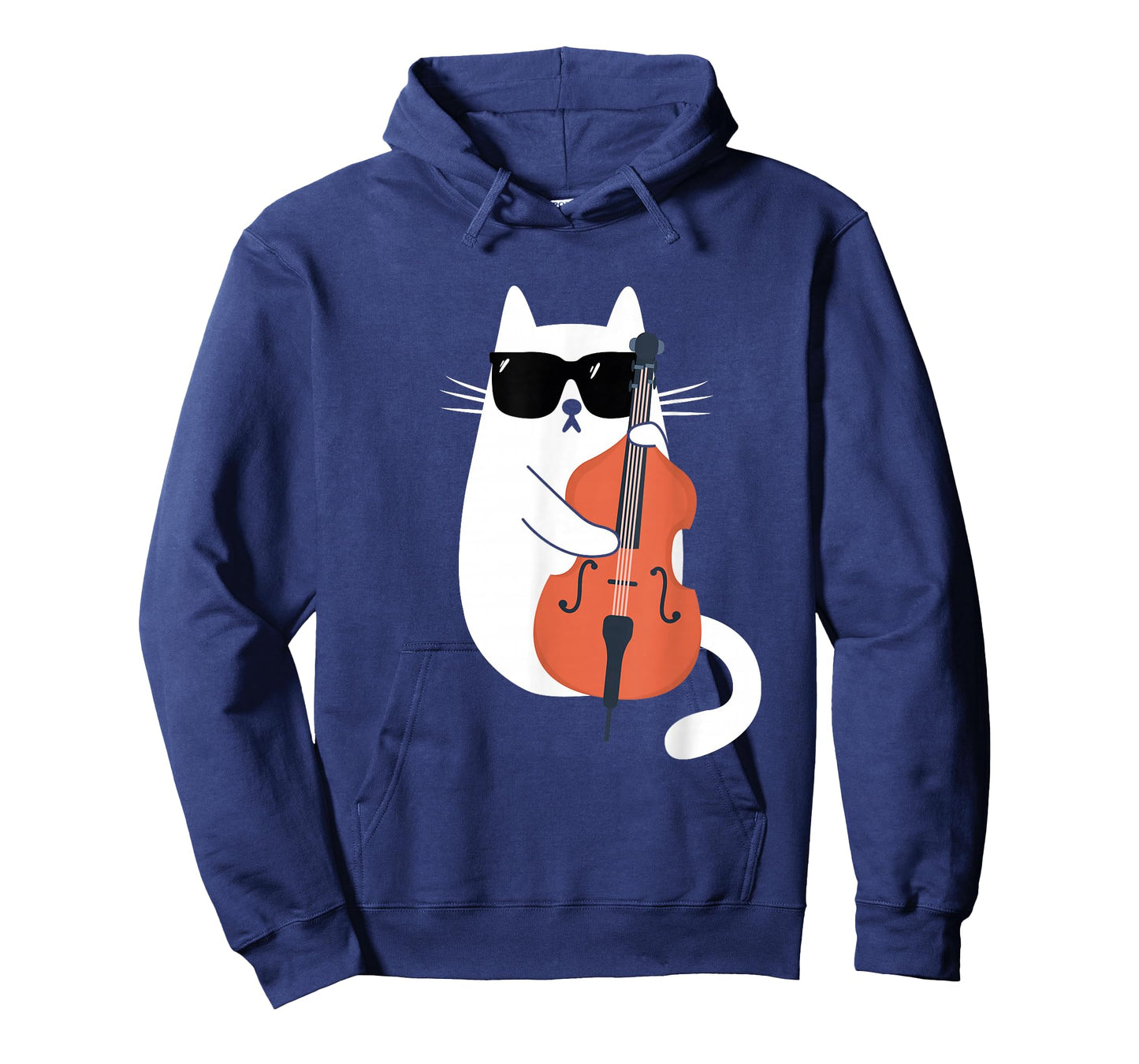 Funny Cat Wearing Sunglasses Playing Double Bass Musician T-Shirt