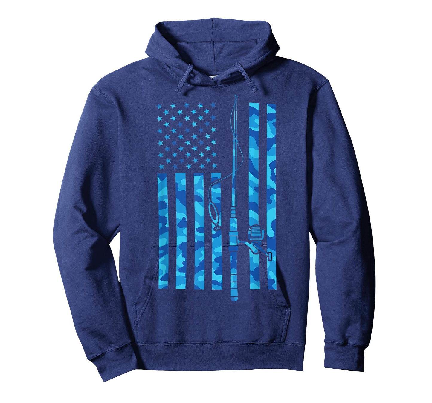Fishing Rod USA Flag Fishing America Bass Fishing Fisher T-Shirt