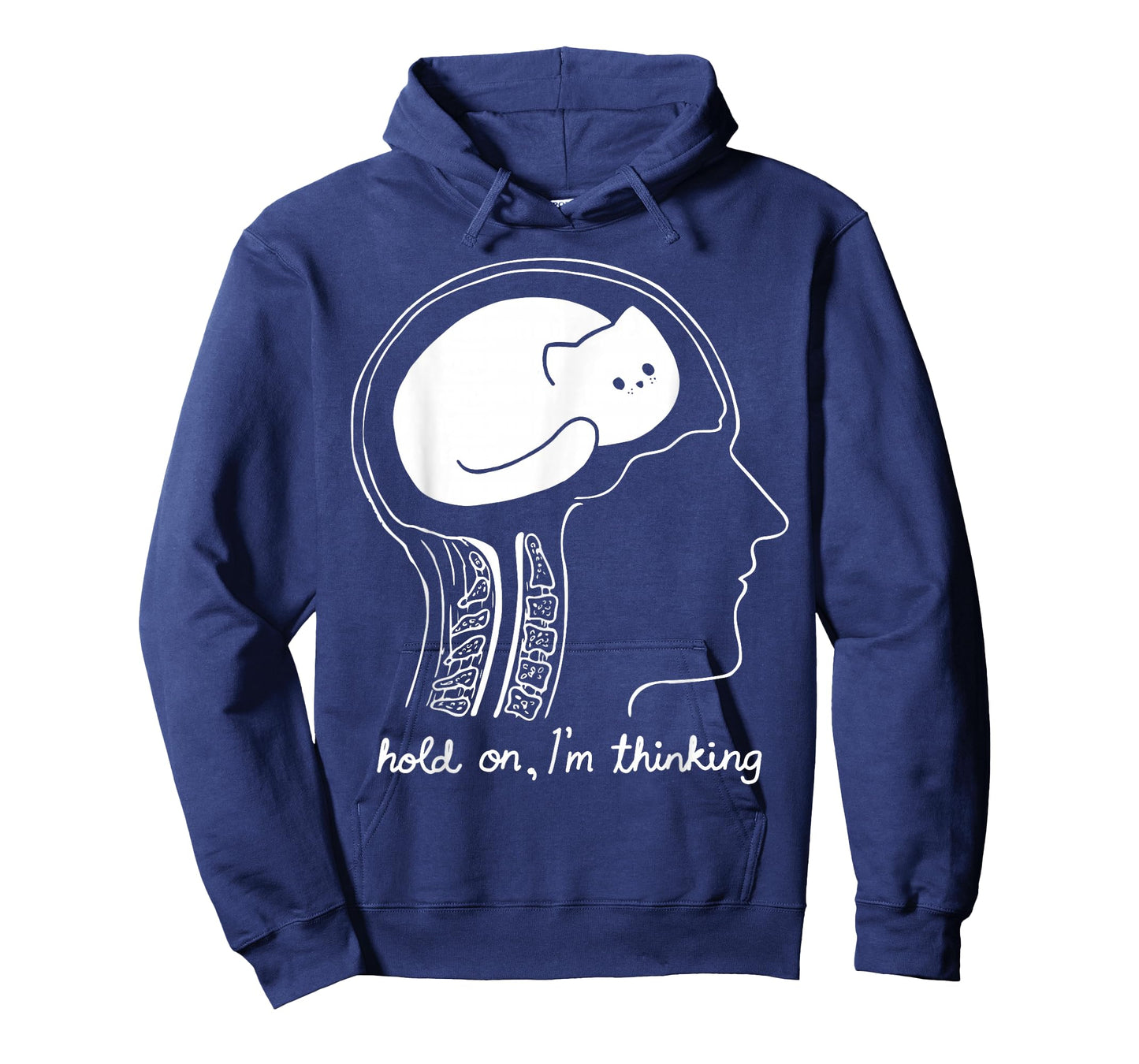 Funny Cat Brain Hold On I'm Thinking Graphic T-Shirt