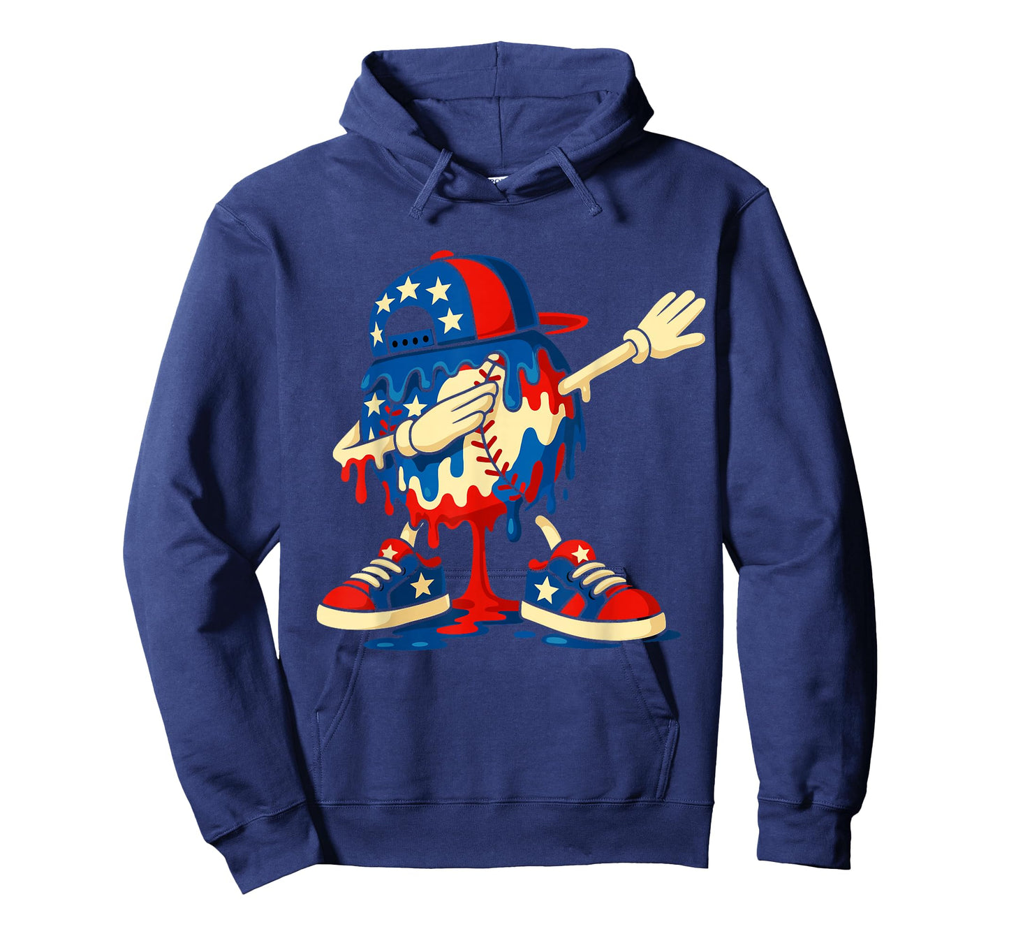4th of July Dabbing Baseball Drip Ice Cream for Boys USA T-Shirt