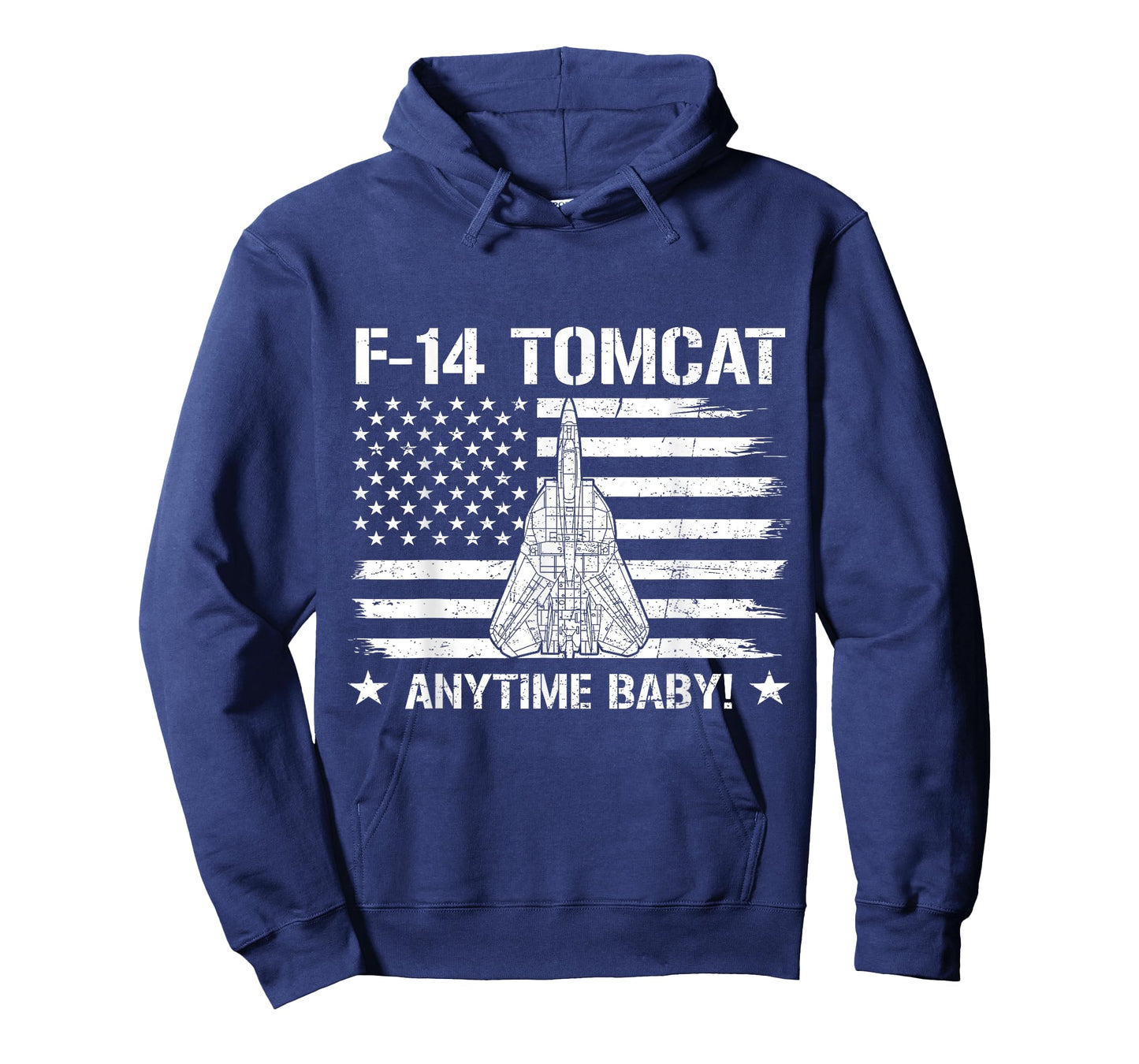 F-14 Tomcat Anytime Baby Flag US Fighter Jet Airplane T-Shirt