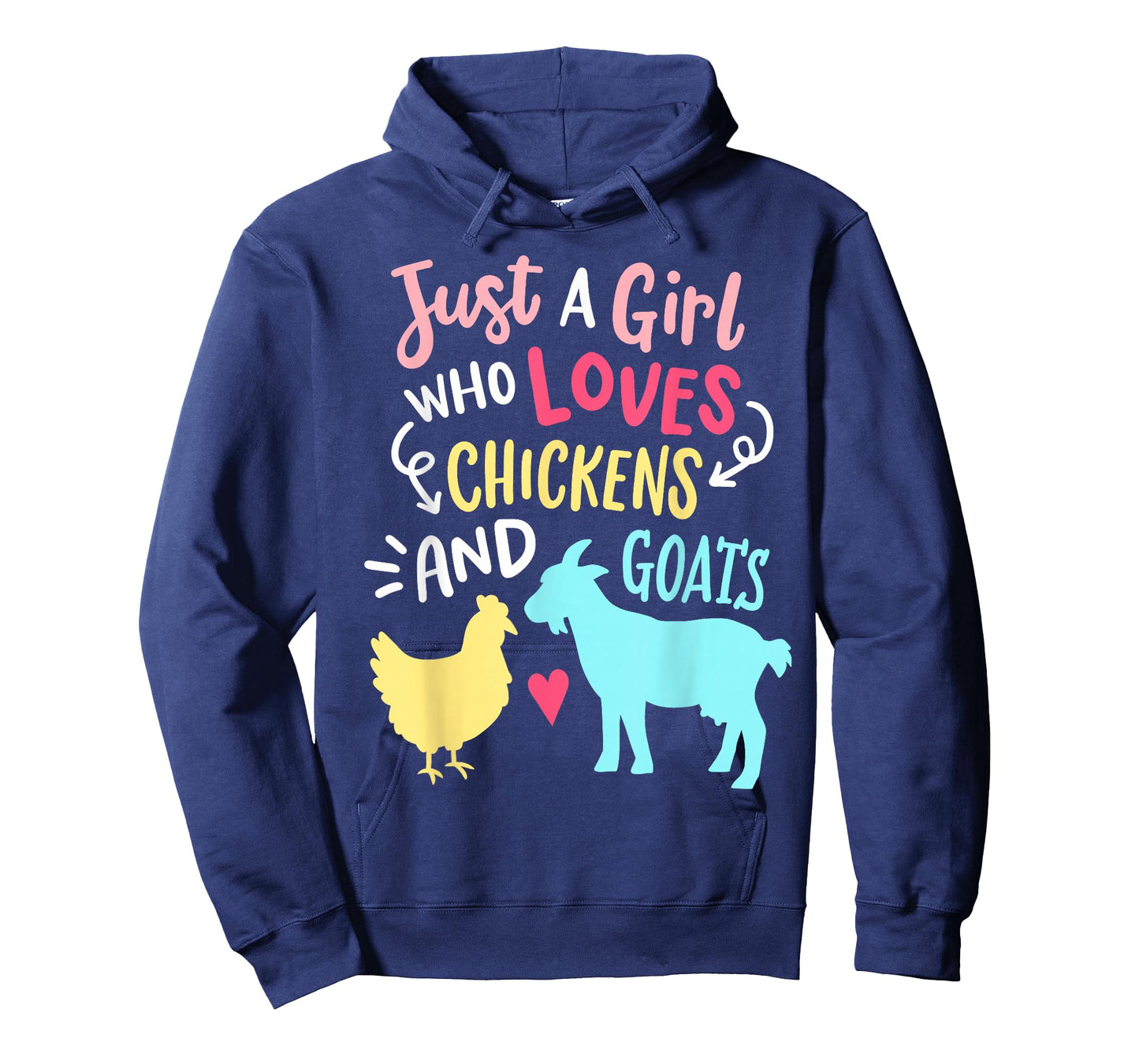 Cute Girl Who Loves Chickens Goats Lover Farmer Girls Funny T-Shirt