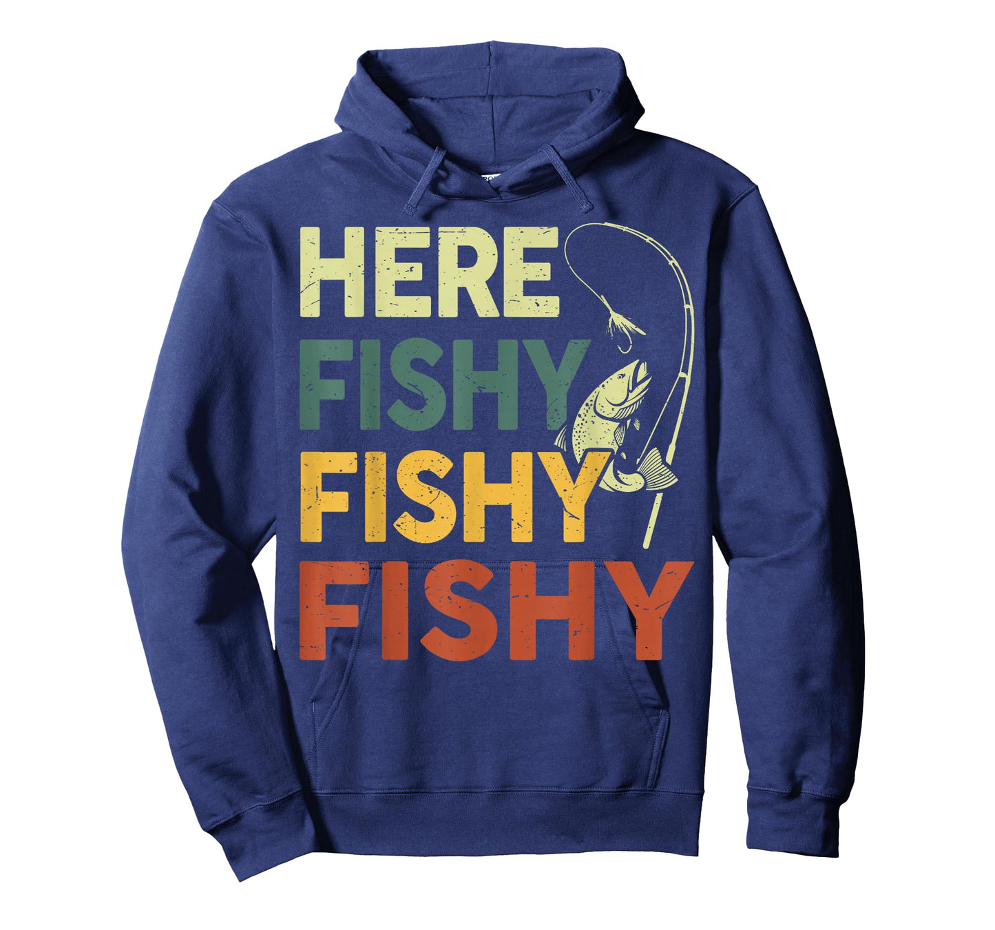 Here-Fishy Fishing-Shirt Bass Fish Dad Gift Funny Fisherman T-Shirt
