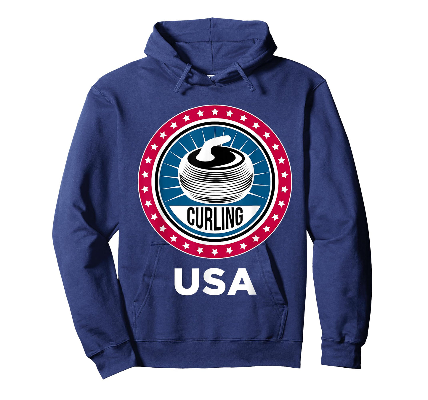 Curling USA Support the Team Tshirt USA Flag Curl Clean T-Shirt