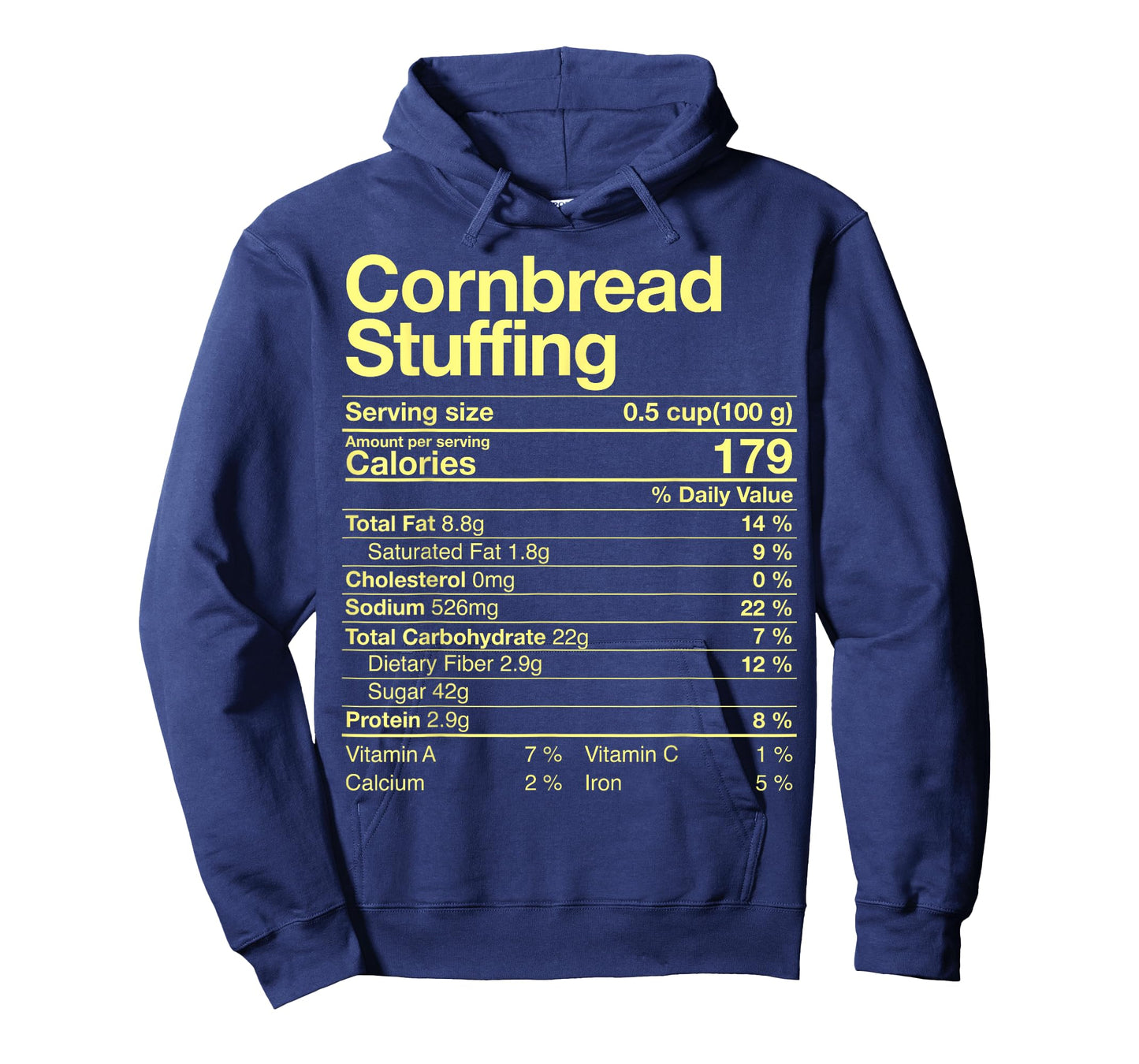 Cornbread Stuffing Nutrition Facts Costume Thanksgiving T-Shirt