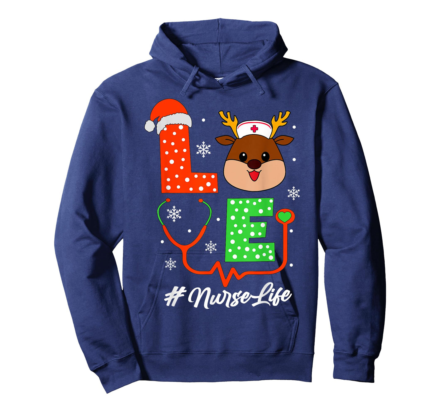 Christmas Nurse Scrub Tops For Women Love Reindeer Nurse T-Shirt