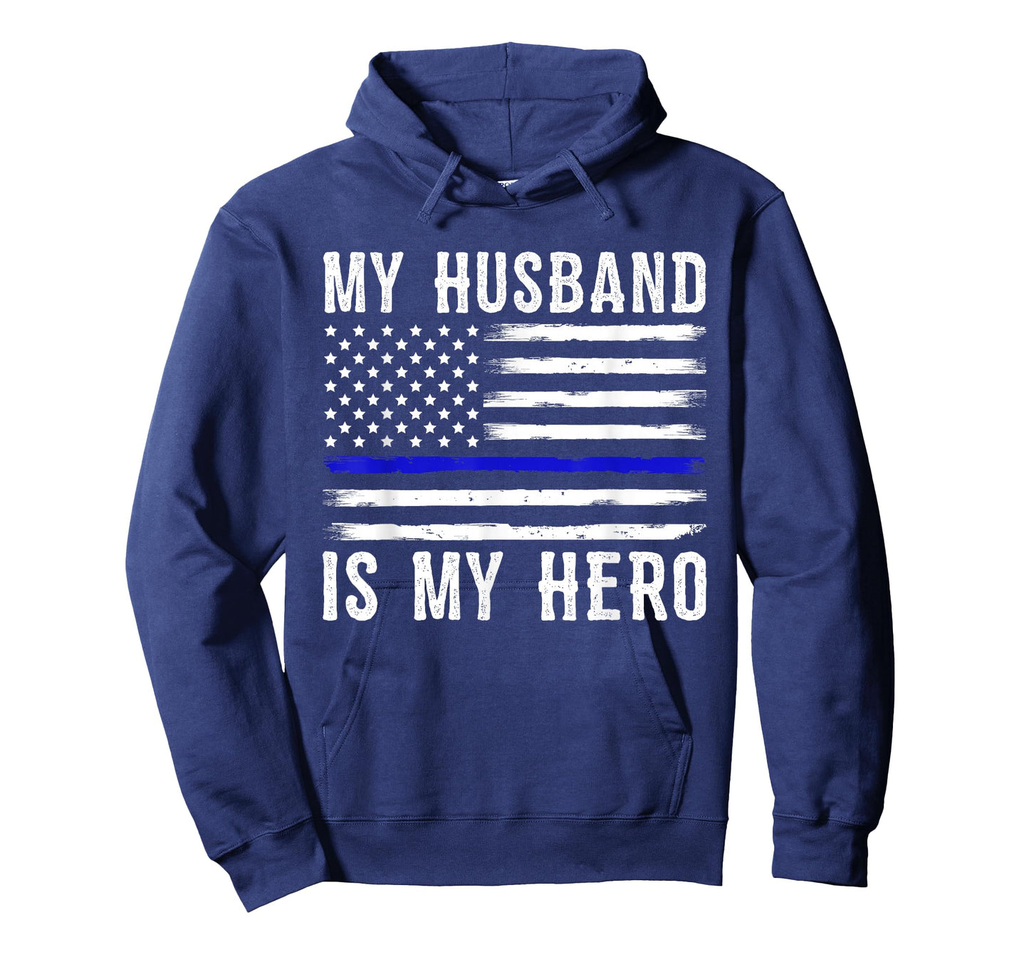 My Husband Is My Hero Thin Blue Line Police Officer Wife T-Shirt