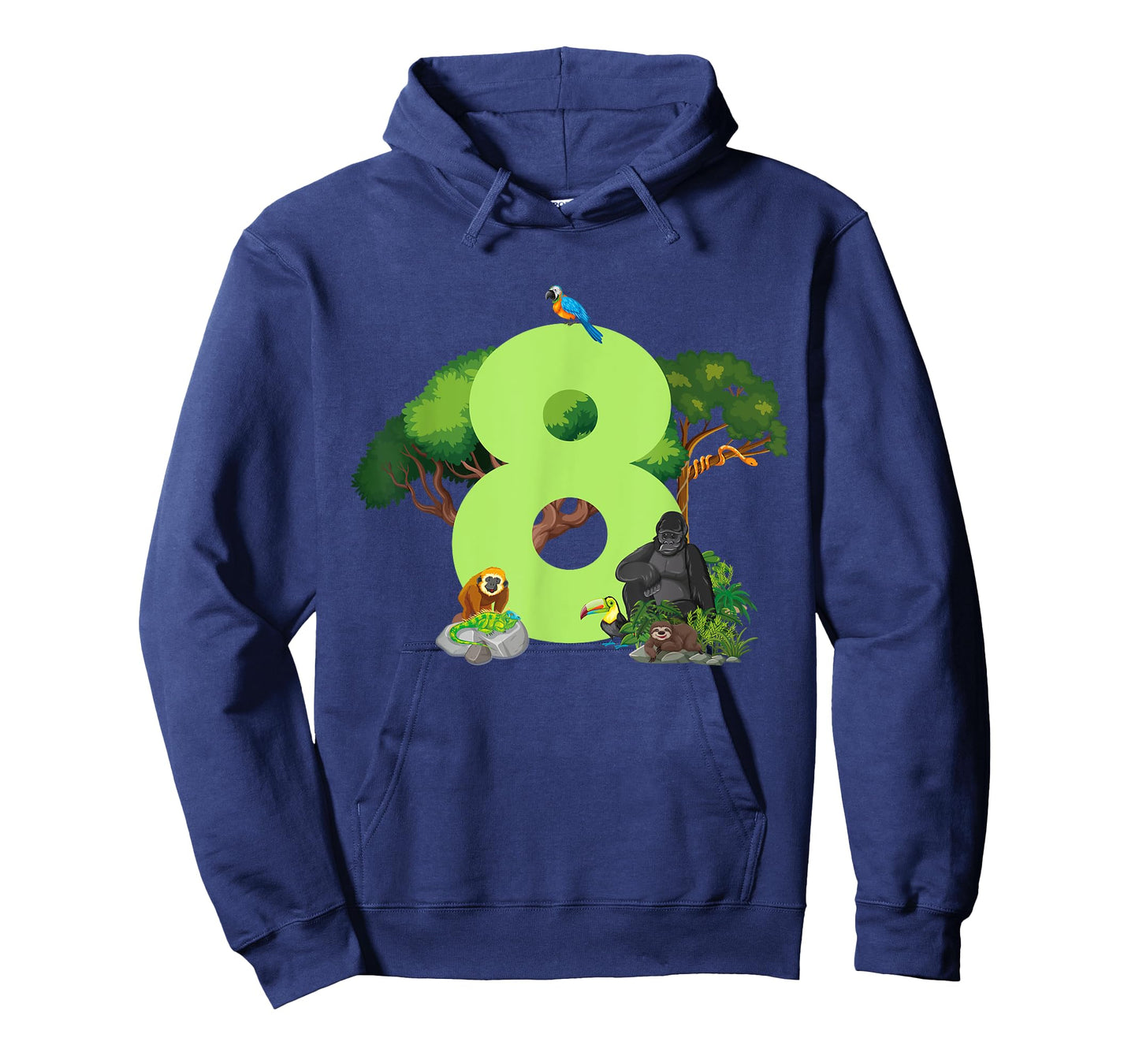 8th Birthday Jungle Animals Safari Rainforest 8 Year Old T-Shirt