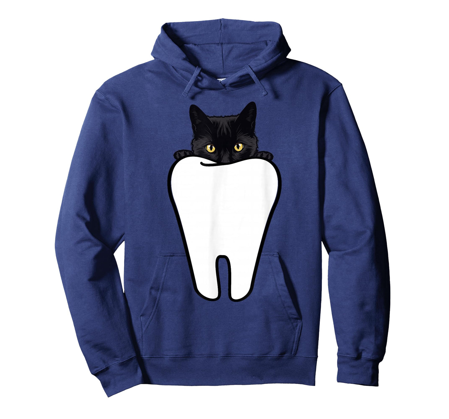 Peeking Black Cat Tooth Funny Dental Halloween Dentist Treat T-Shirt