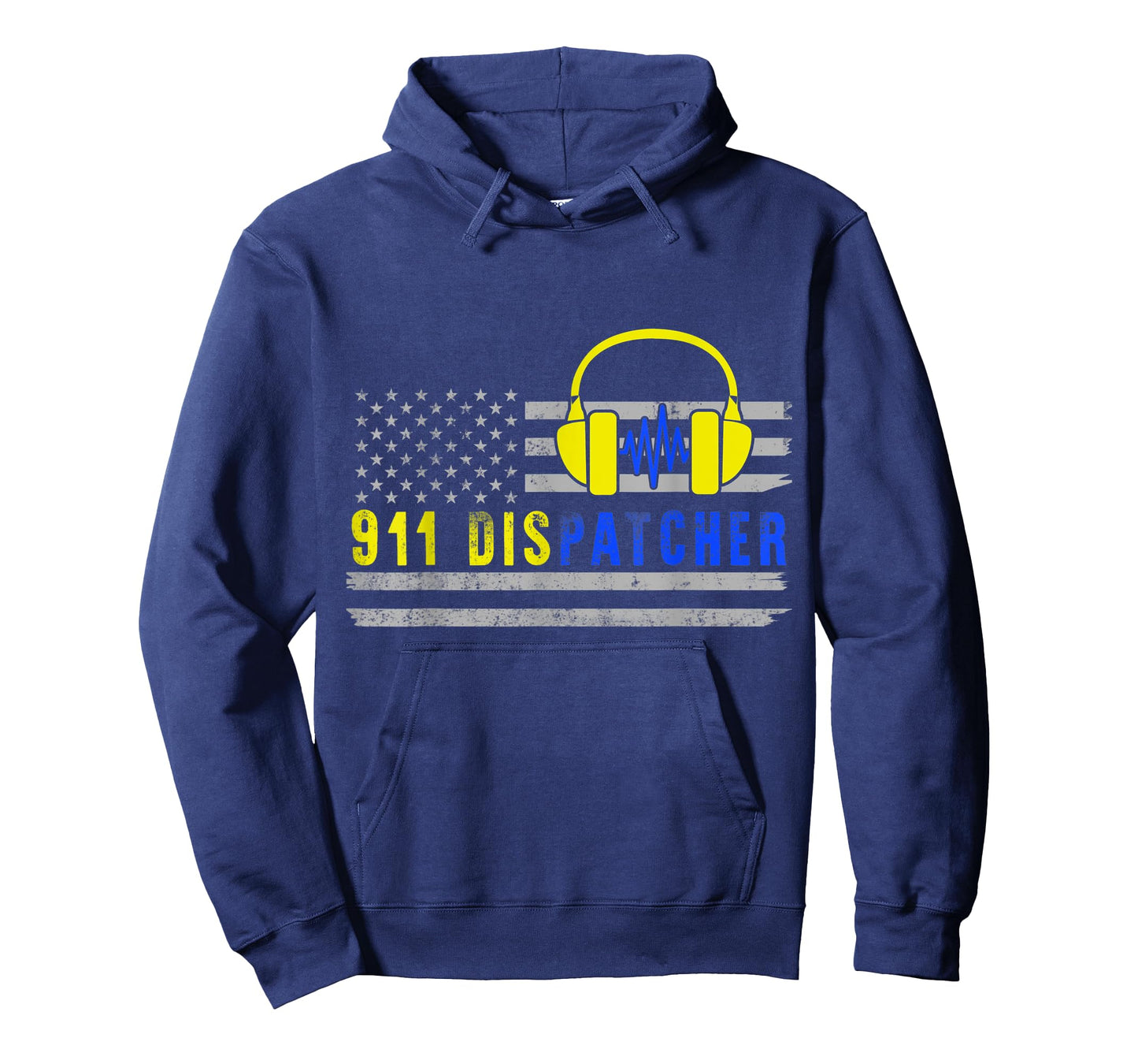 911 Dispatcher USA Yellow Thin Gold Line Flag Christmas Gift T-Shirt