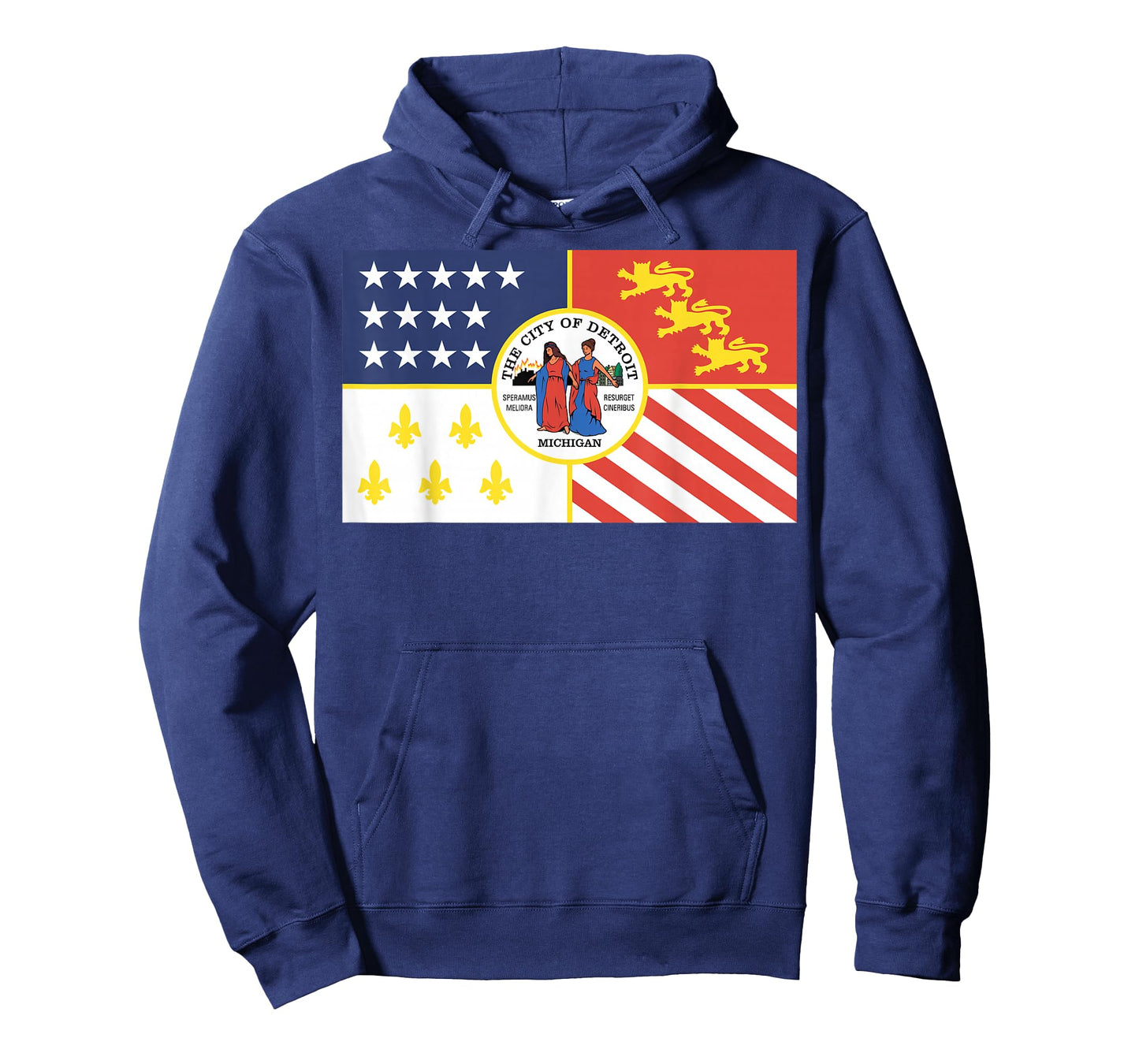 Flag of Detroit Michigan T-shirt Tee Tees T Shirt Tshirt T-Shirt