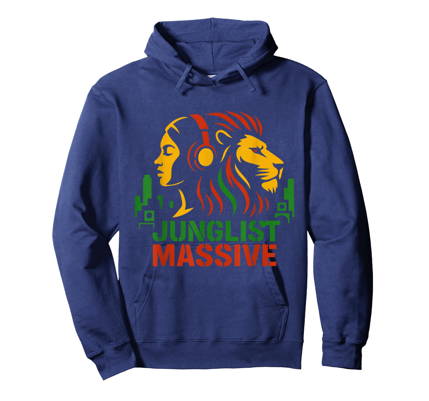 Junglist Massive Lion Woman Headphones Rave Design T-Shirt