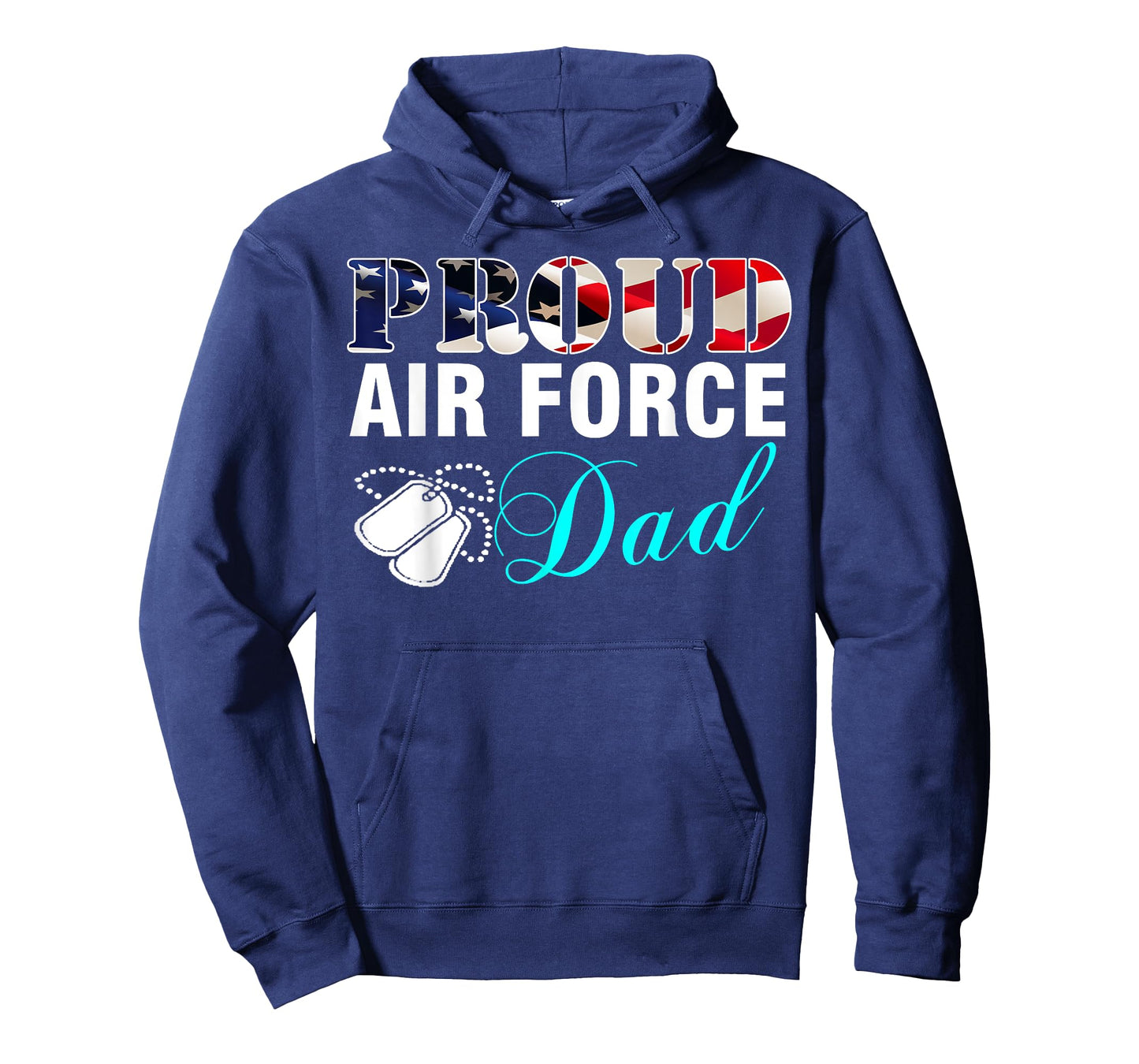 Vintage Proud Air Force Dad With American Flag Gift Veteran Women Kids Men T-Shirt