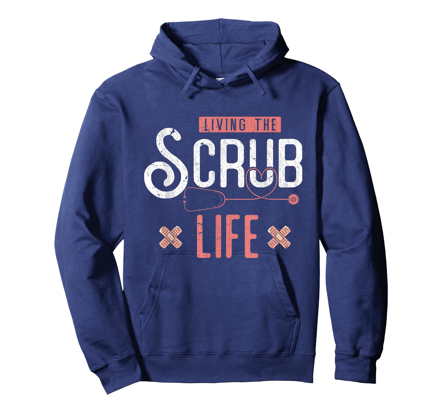 Bandaids Living The Scrub Life Stethoscope Funny Nurse T-Shirt