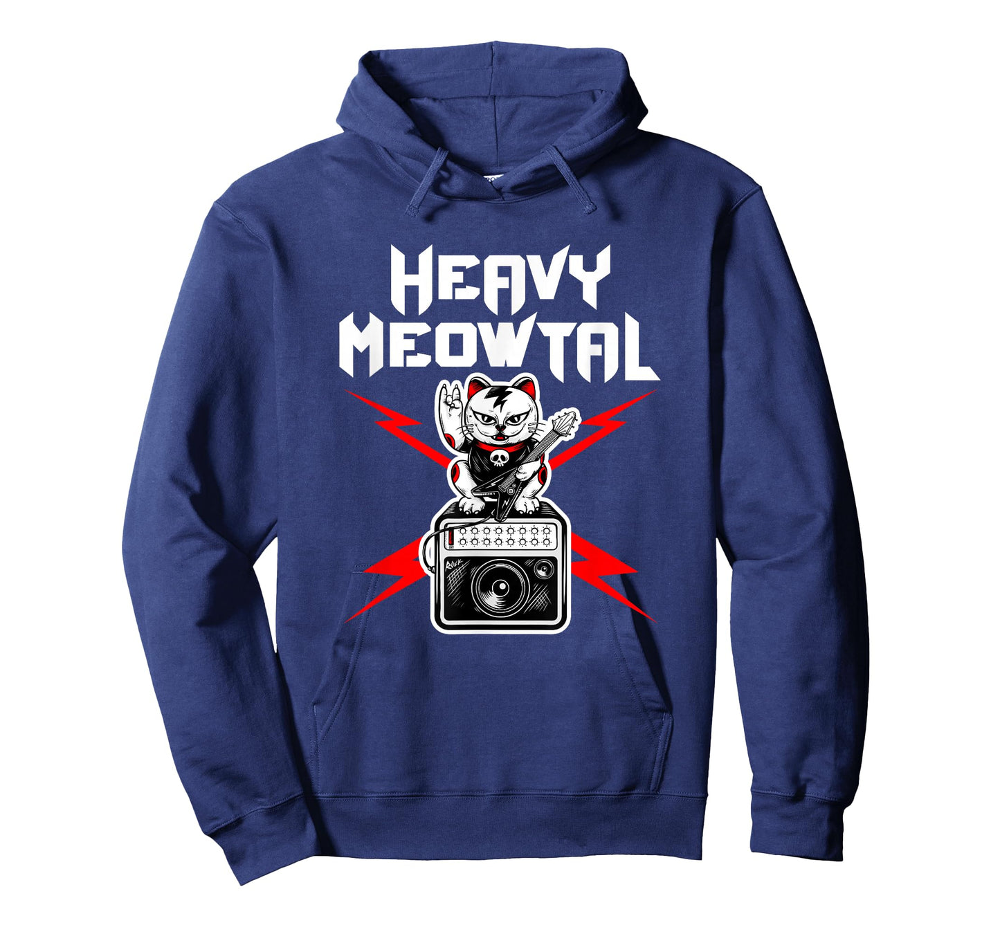 Heavy Meowtal Cat Metal Music Rock Guitarist Bassist T-Shirt