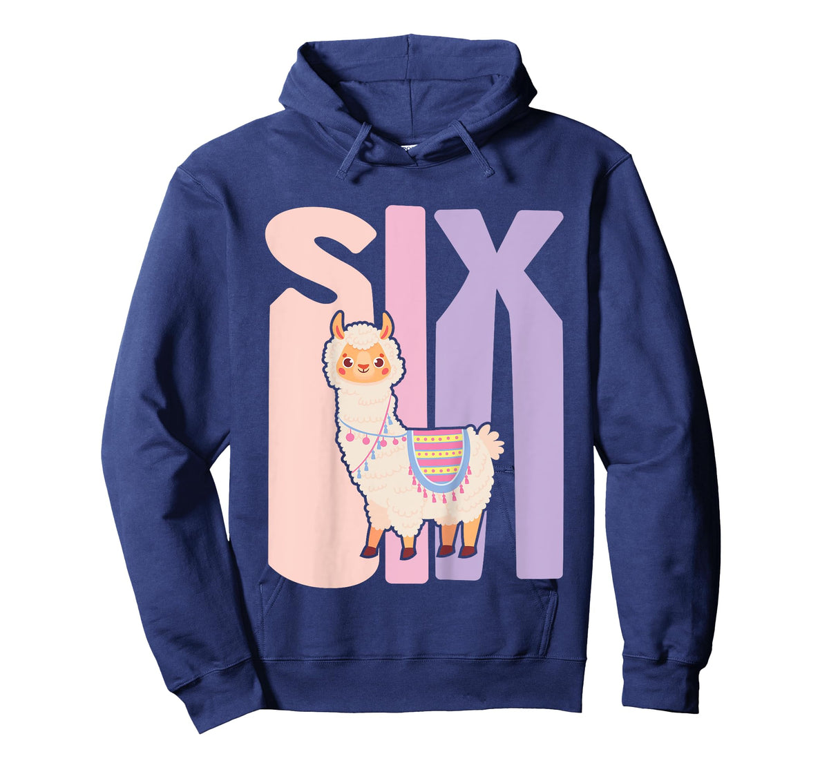 Kids 6 Year Old Cute Llama Alpaca Birthday Girl 6th B-day T-Shirt