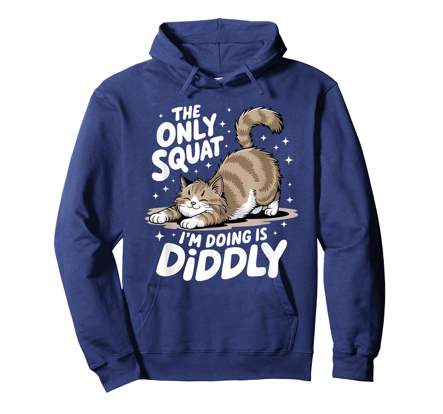 Only Squat I'm Doing Is Diddly Squat Funny Cat Kitten T-Shirt for Men Women