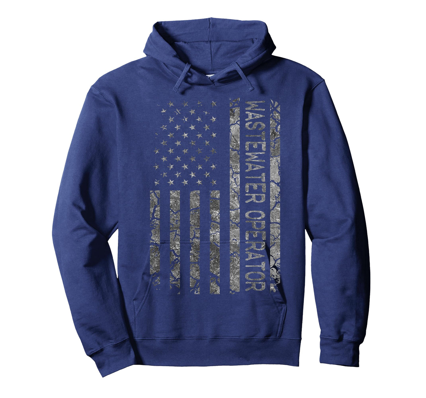Funny Job Title Worker American Flag Wastewater Operator Women Men T-Shirt