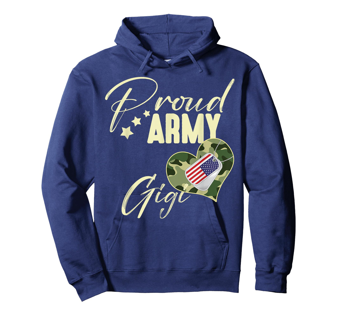 Proud Army GIGI Camouflage Dog Tag USA American Flag Women Men T-Shirt