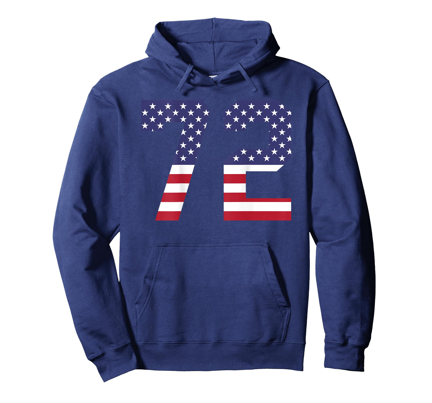 Number 72 BACKSIDE American Flag - Patriotic Jersey Numbered T-Shirt