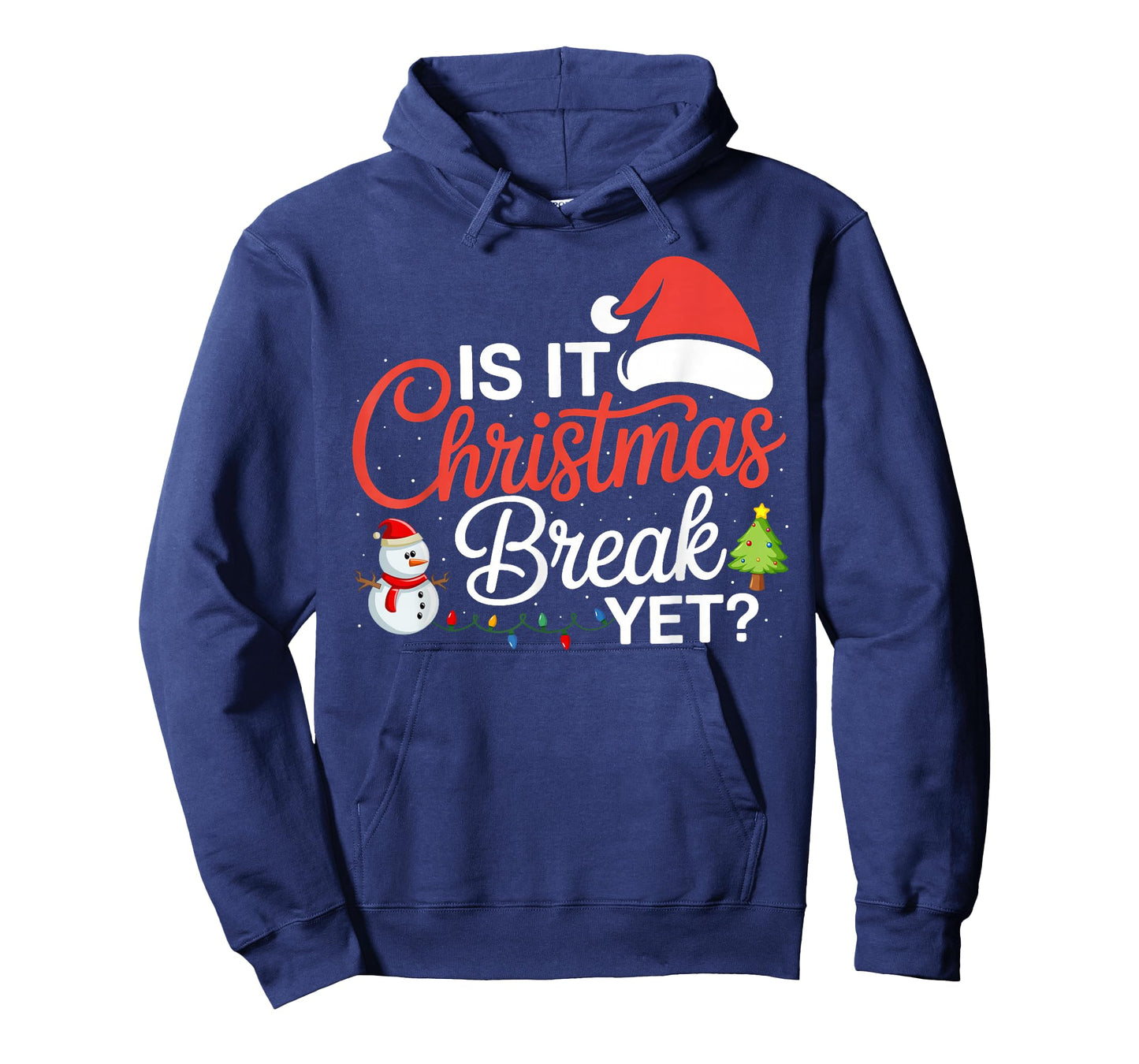 Santa Xmas Lights Snowman Funny is It Christmas Break Yet T-Shirt