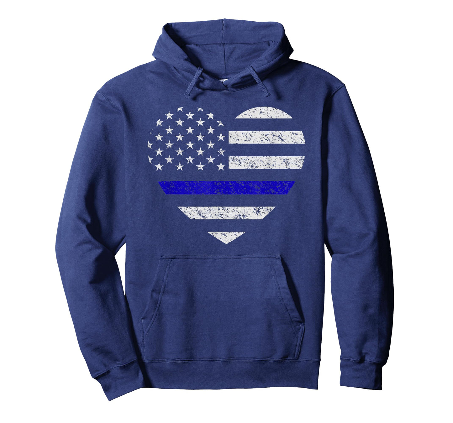 Thin Blue Line American Flag Heart Police Officer Support T-Shirt