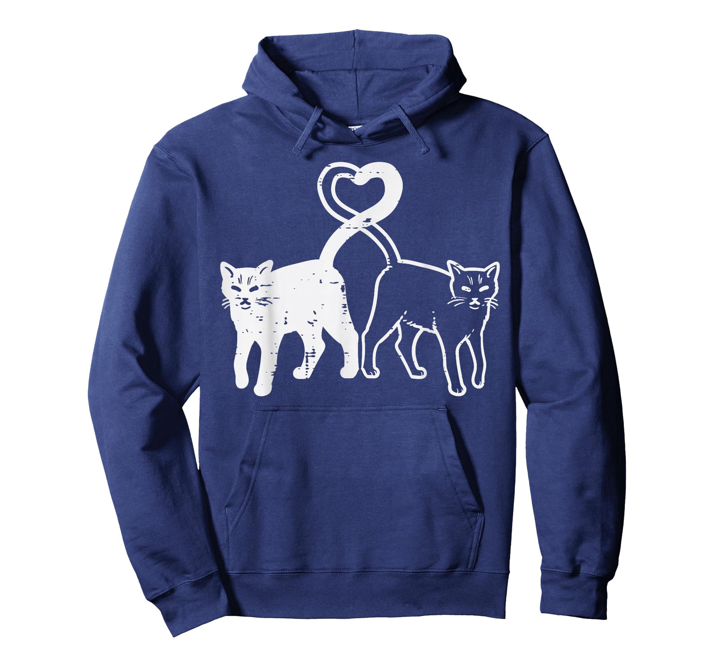 Black and White Cat Heart Tail Cute Kitten Women Girls Kids T-Shirt