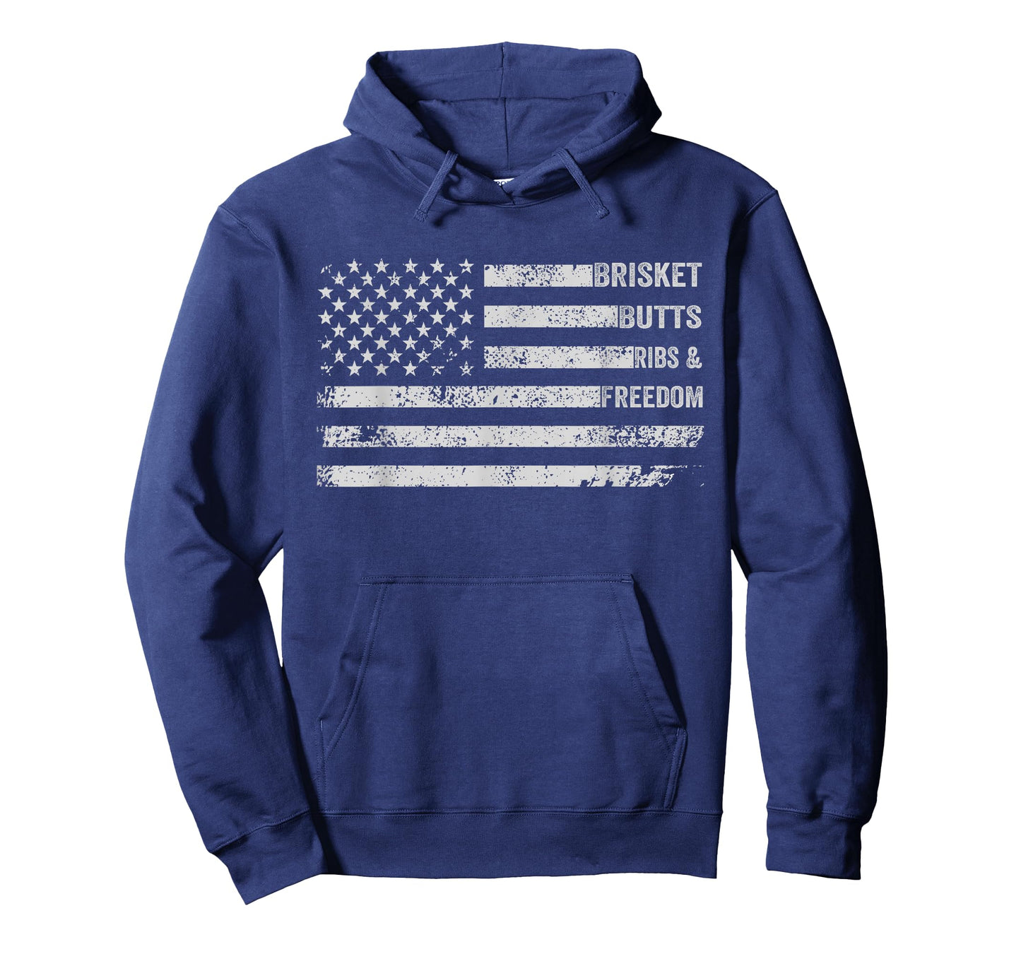 Brisket Butts Ribs and Freedom BBQ American Flag T-Shirt