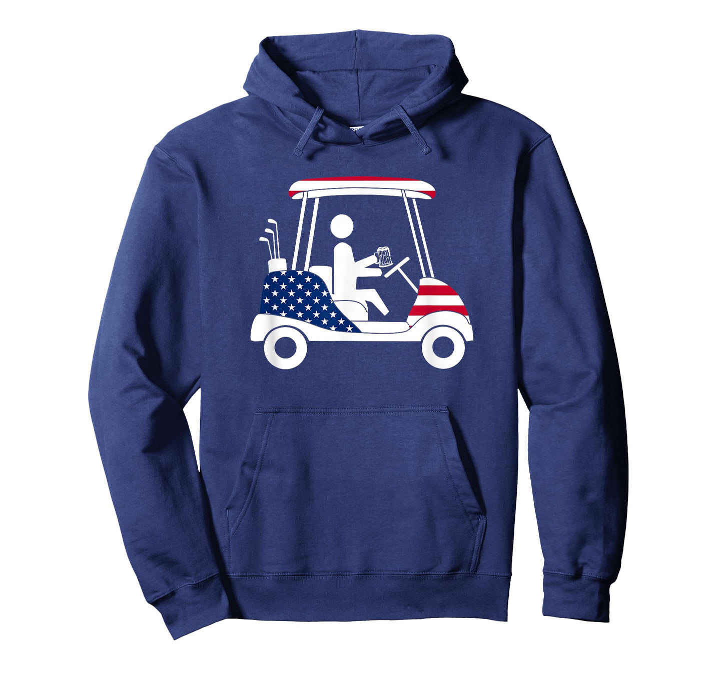 Golfing Beer Drinker USA American Flag Golf Cart Gift T-Shirt