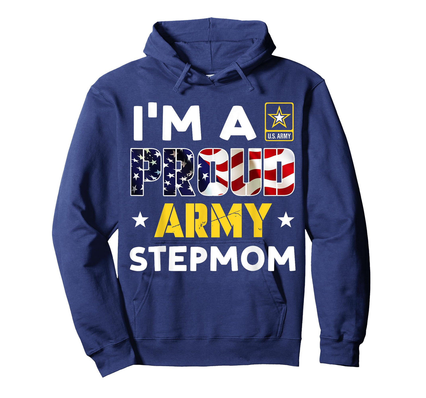 I'm a Proud Army STEPMOM USA American Flag Family Solider T-Shirt