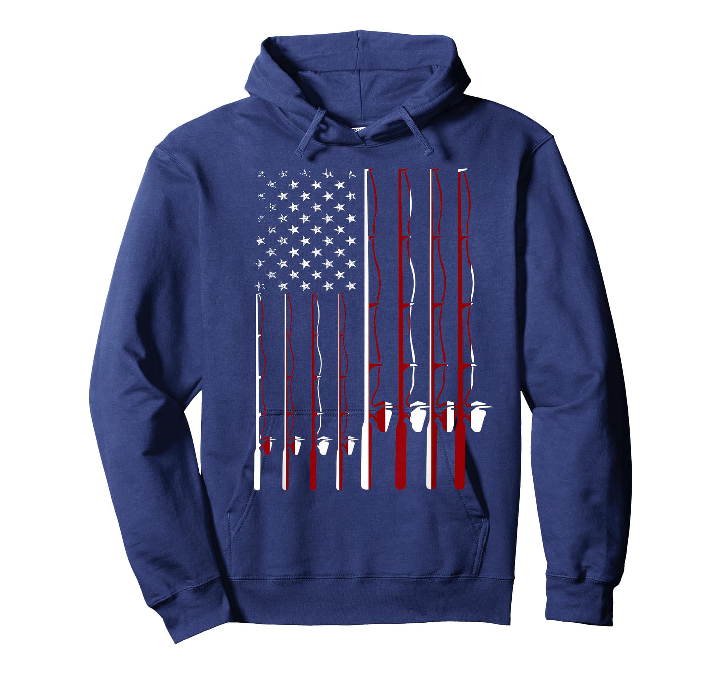 Fishing Pole American Flag 4th Of July Patriotic Men Women T-Shirt