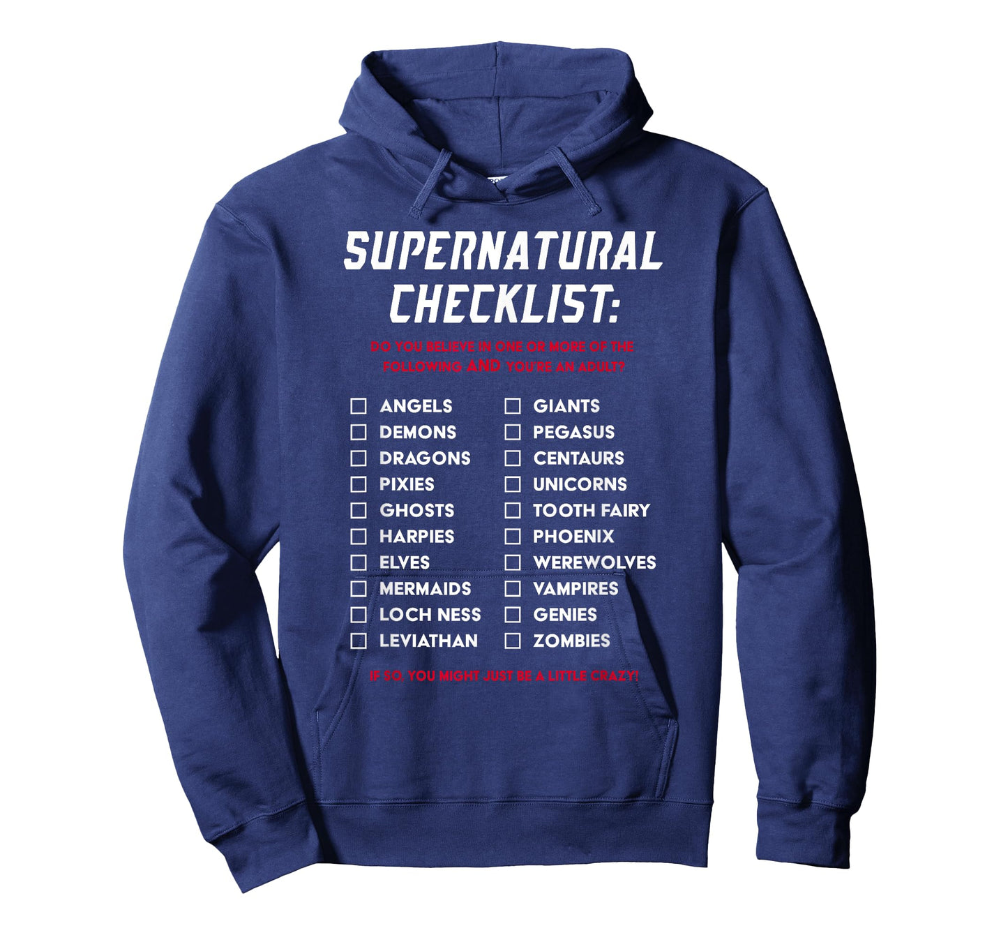 Supernatural Funny Gifts Black Supernatural Checklist T-Shirt Gift T-Shirt