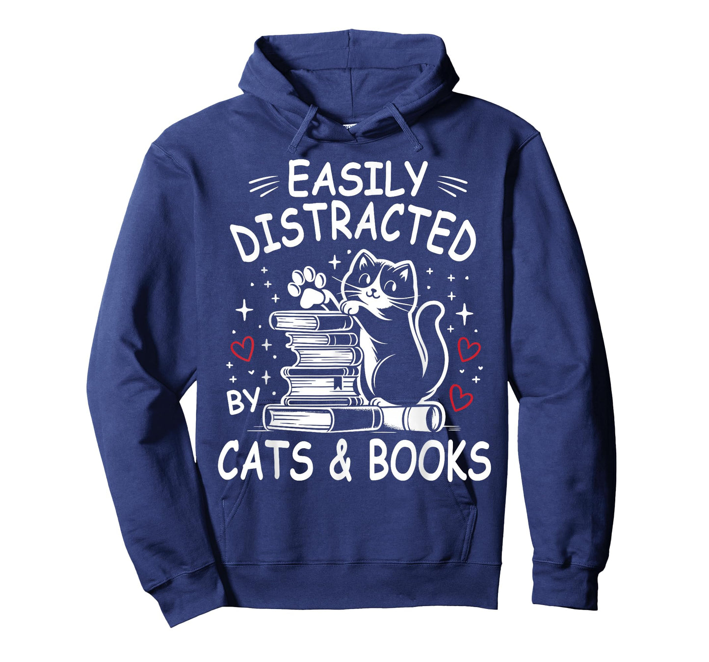 Cute Cat Book Lover - Easily Distracted by Cats and Books T-Shirt
