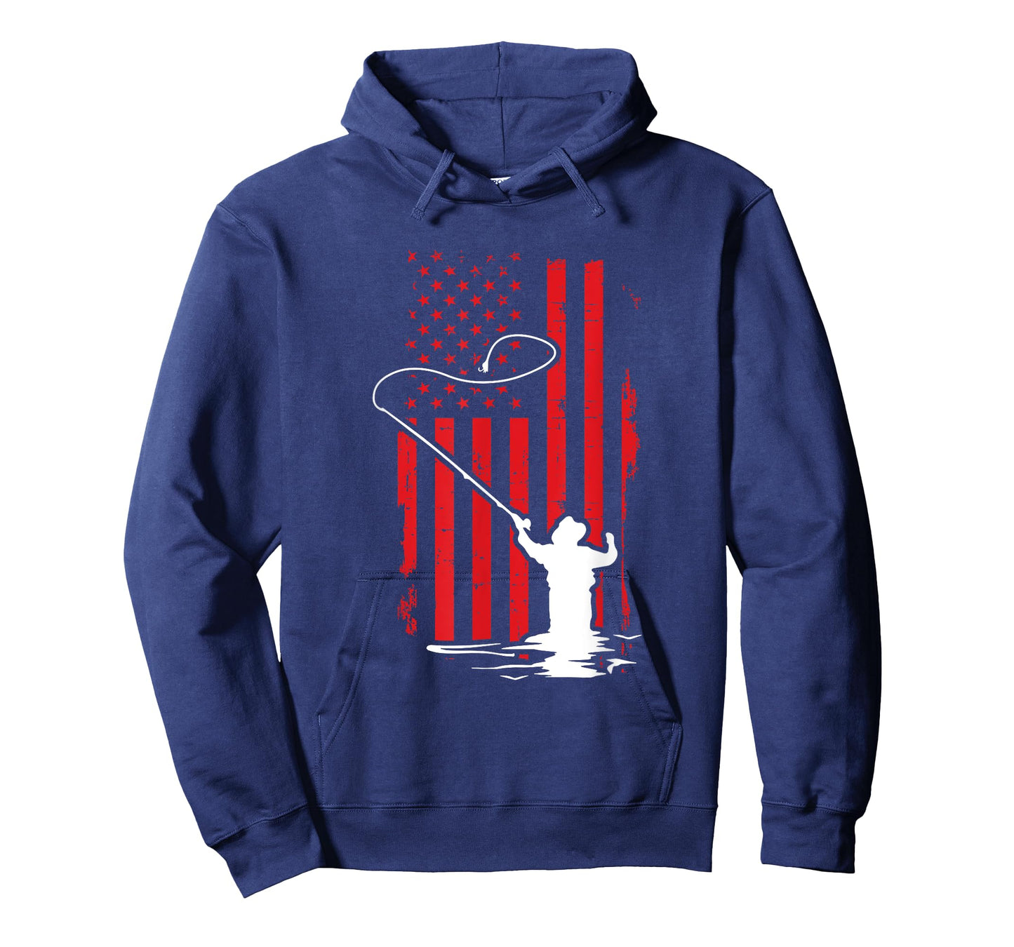 Retro American Flag Fly Fishing Gift Trout Fishing Gift Men T-Shirt