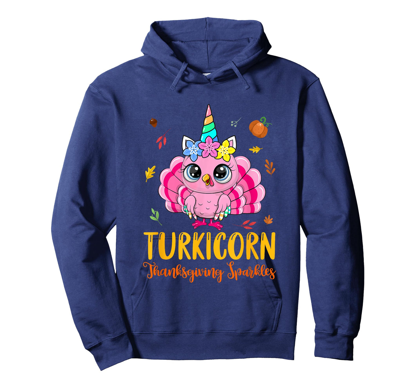 Cute Unicorn Turkey Funny Thanksgiving Turkicorn Girl Kids T-Shirt